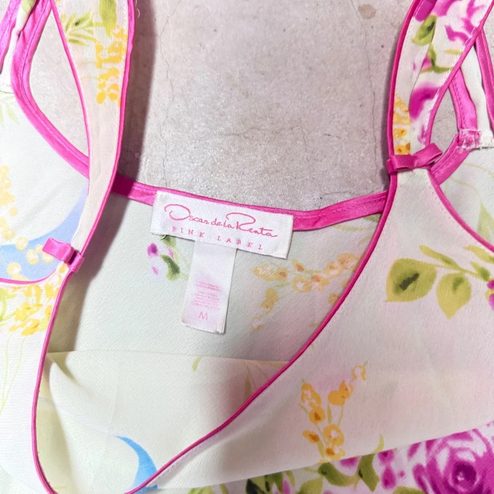 Oscar de la Renta Pink Label Floral Chemise Nightgown